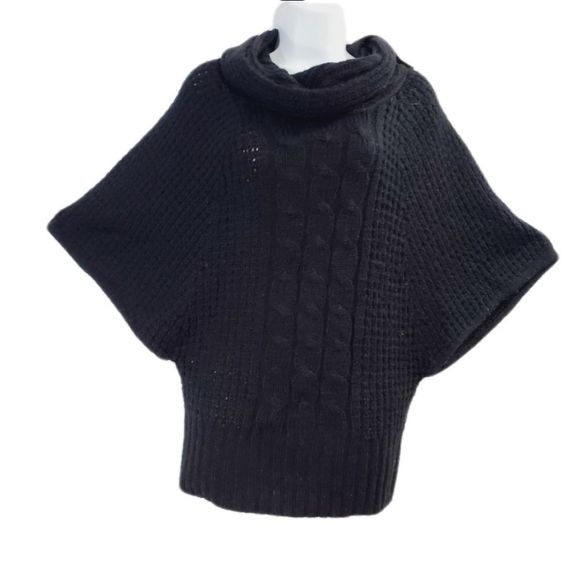 4x$25 Micha Chunky  cable knit  ribbed bat sleeves turtle cowel neck size large - Picture 1 of 13
